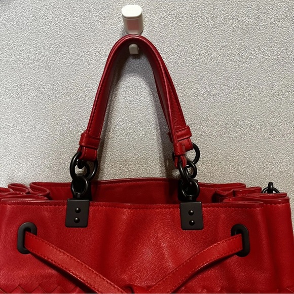 Bottega Veneta Intrecciato Red Orange Cross body bag - Picture 9 of 16